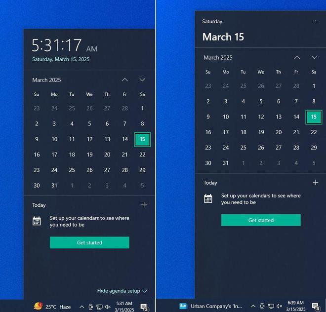 消息称Win10四月更新将移除任务栏日历弹窗时间秒数显示(图1)